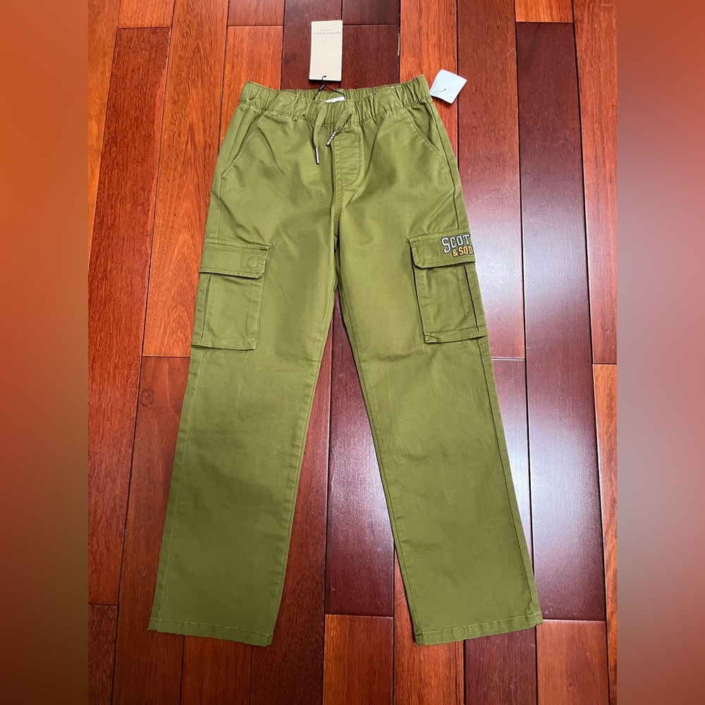 NWT Scotch & Soda boys Olive Cargo Pants